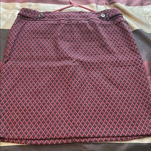 Ashley Stewart Red and Cream Mini Pencil Skirt